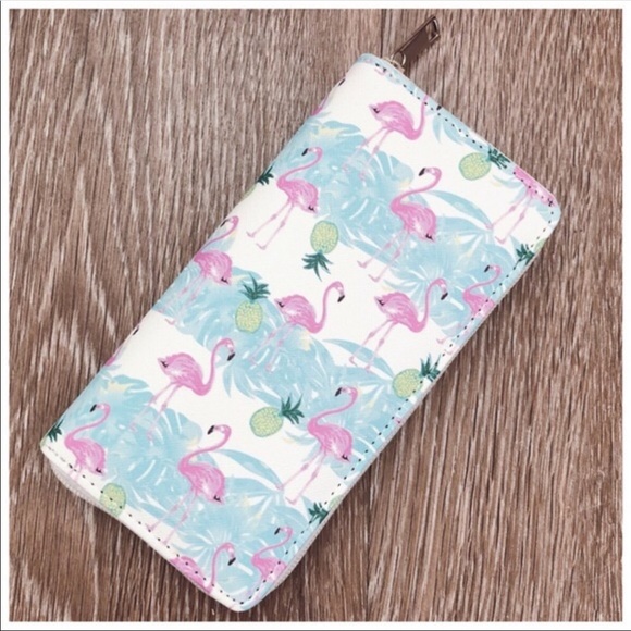 Kala Vella Handbags - Flamingo and Pineapple Clutch Wallet